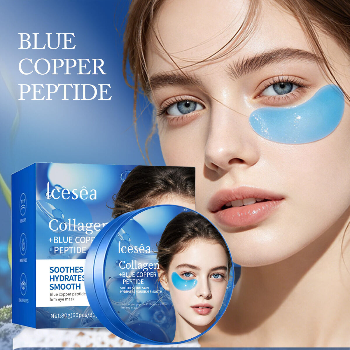 OEM Own Brand Vegetarian Caffeine Collagen Organic Thin Eye Mask Patch Deep Moisturizing Fading Fine Lines Dark Circles(pic5)