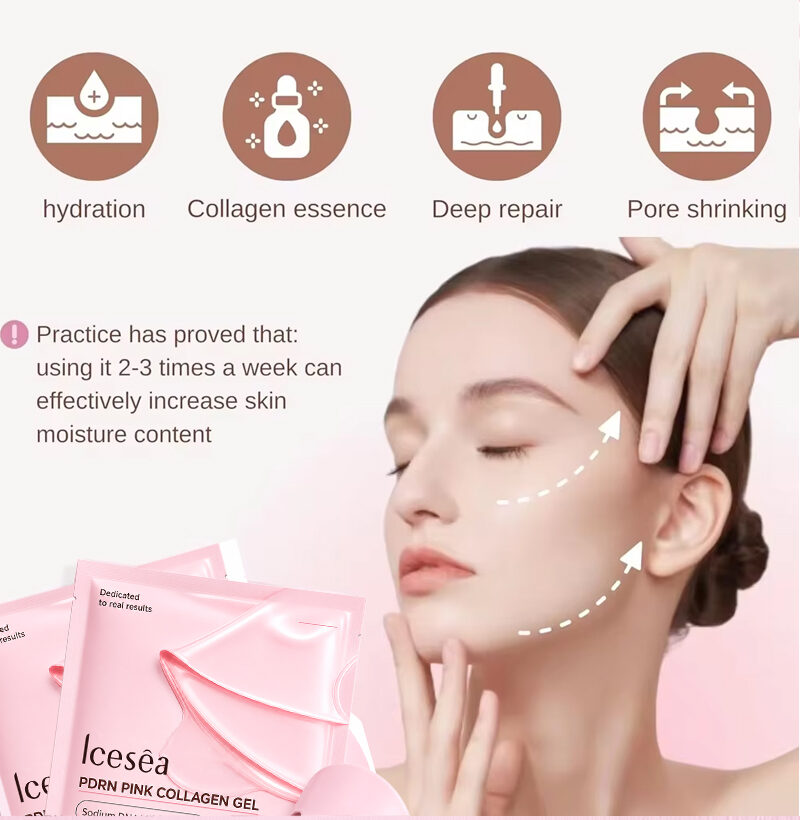 OEM Private Label Salmon PDRN Pink Collagen Gel Mask, Glass Skin & Barrier Repair Mask, 28g(pic2)